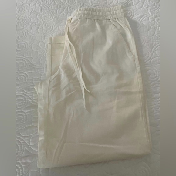 NWT J. Crew Factory White Linen Blend Drawstring Pants Sz 8 - Picture 12 of 16
